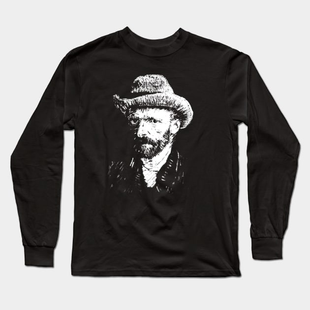 Van Gogh - White for dark backgrounds Long Sleeve T-Shirt by RandomGoodness